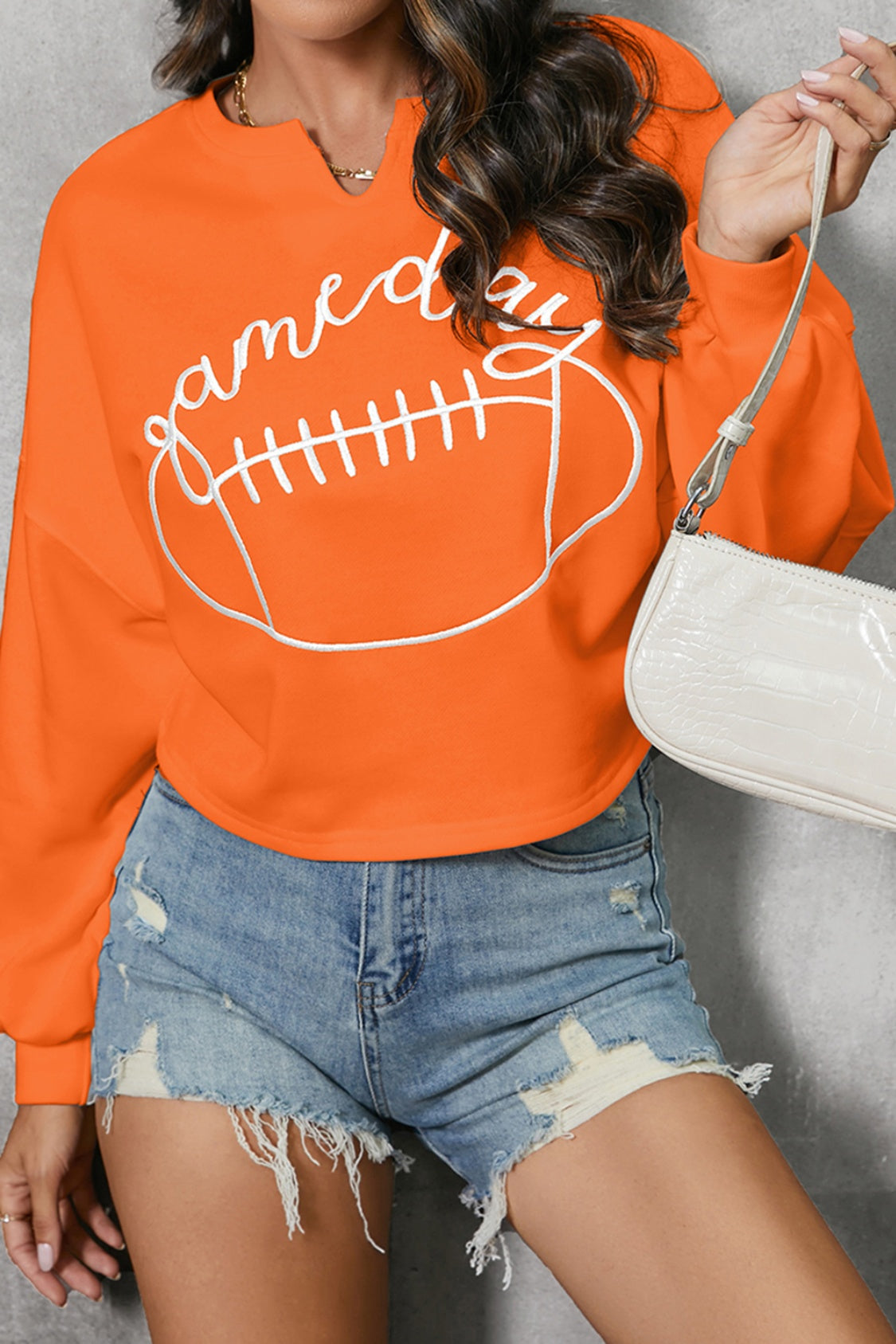 GAME DAY Football Graphic Notched Sweatshirt