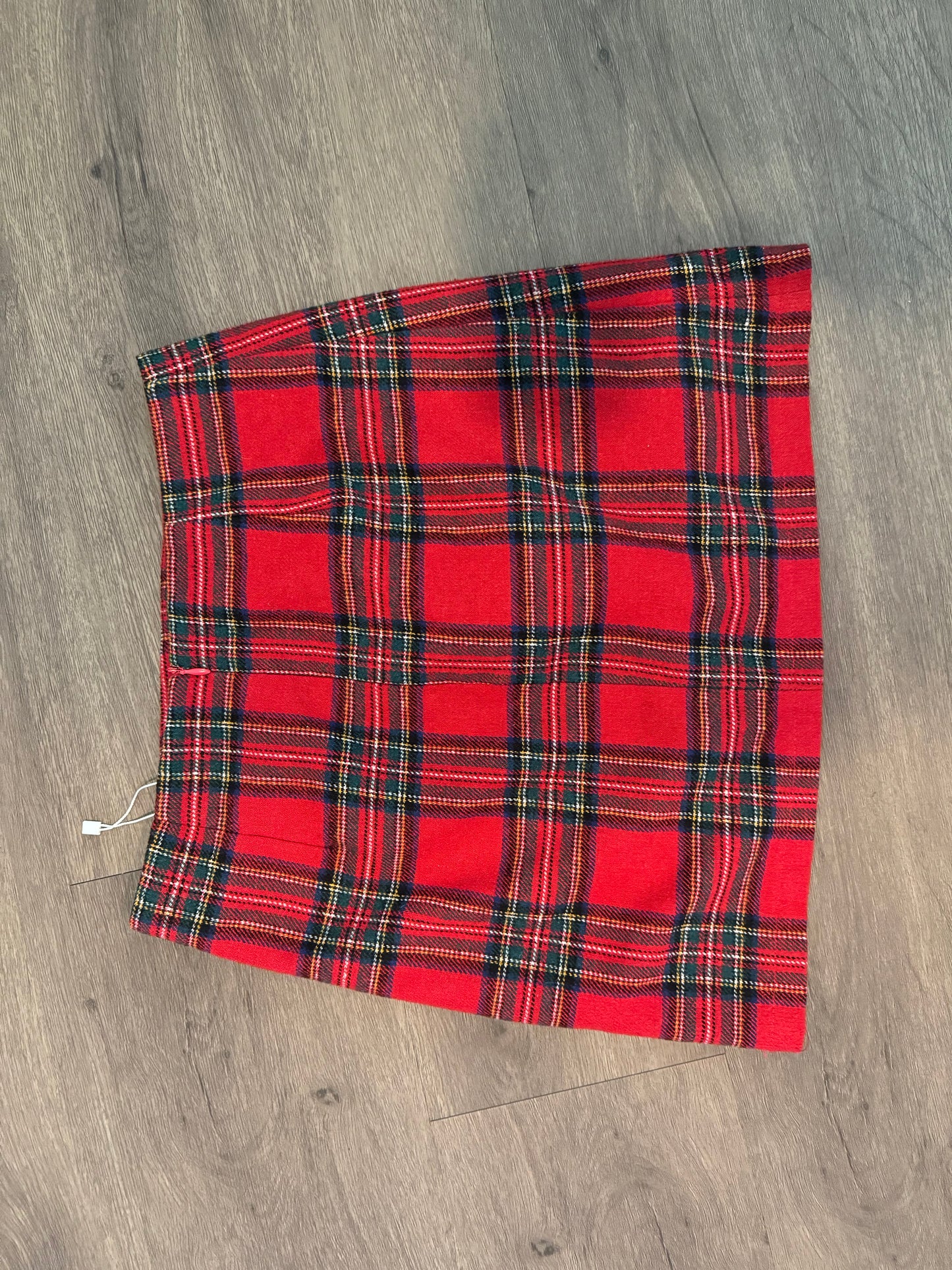 Red plaid mini skirt size medium