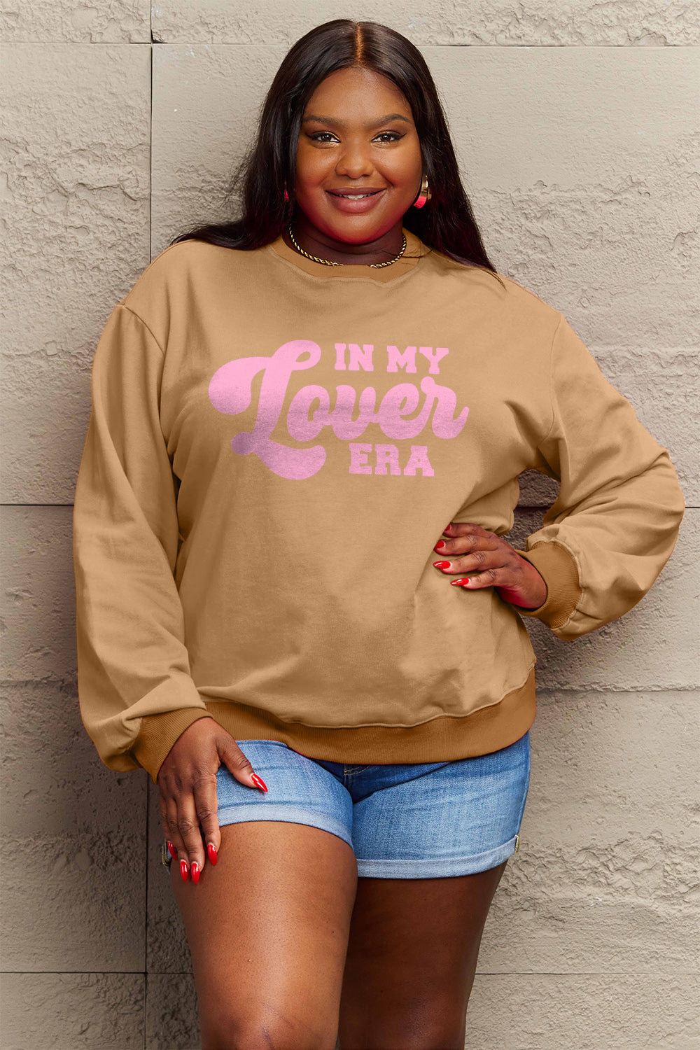 Simply Love Full Size IN MY LOVER ERA Round Neck Sweatshirt